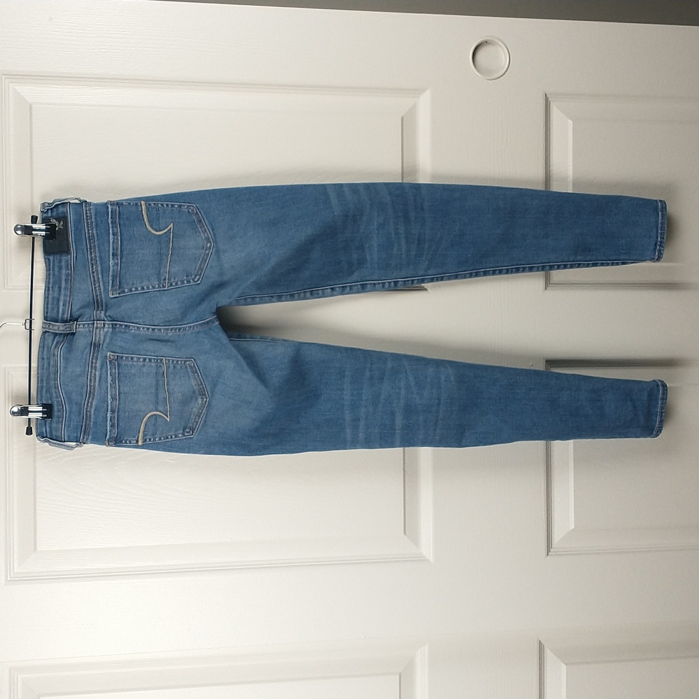 American Eagle Distressed Patch Jegging Medium Wa… - image 8